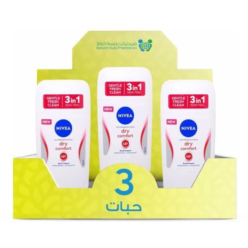 NIVEA Women's Dry Comfort Deodorant Stick 50ml *3 Pack | Value Box
