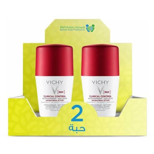 Vichy Homme Women's Roll-On Clinical Control 96 Hour Deodorant 50ml *2 Pack | Value Box