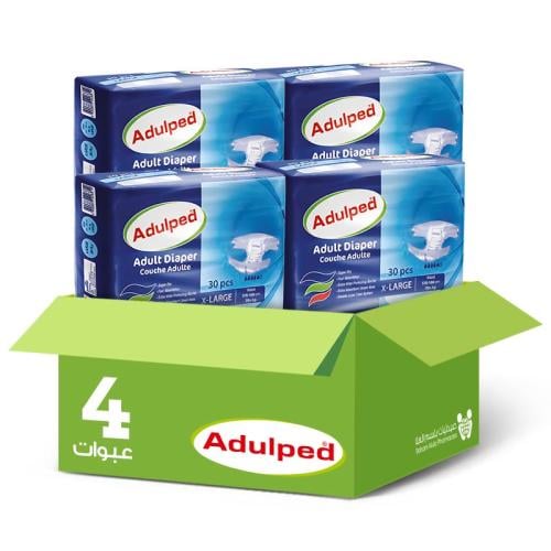 Adoliped Adult Diapers XL Carton 30 Pieces * 4 Packs | Savings Box