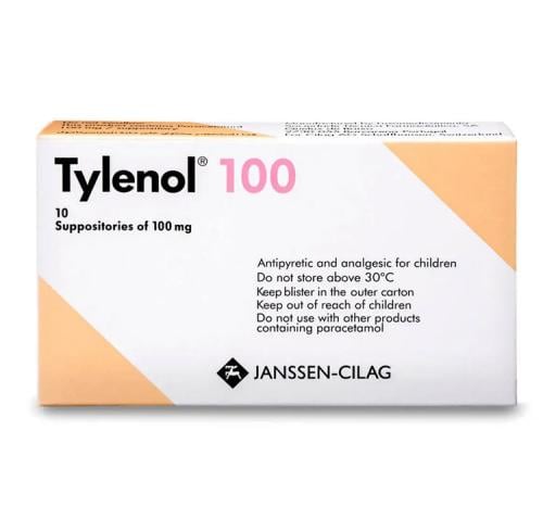 TYLENOL 100MG 10SUPP