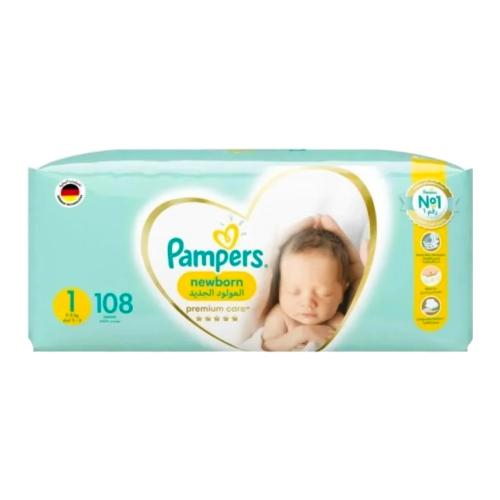 PAMPERS DIAPERSS PREMIUM CARE 1 108 PCS
