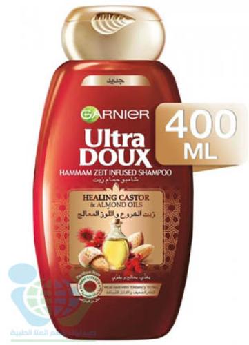 ULTRA DOUX HAIR SHAMPOO HEALING CASTOR AND ALMOND OILS 400 ML