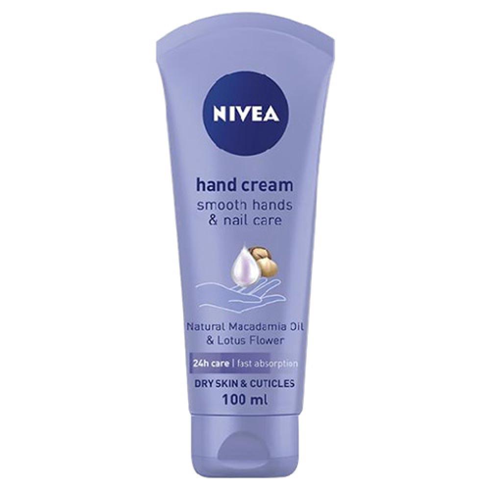NIVEA HAND AND NAIL CREAM MOISTURIZING MACADAMIA & LOTUS TUBE 100 ML