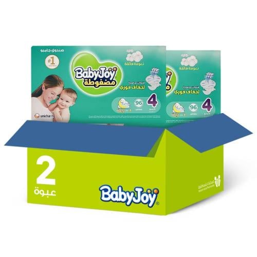 Baby Joy Diapers Box Size [4] 96 Pieces | Twin Pack