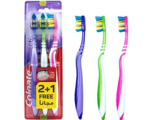 COLGATE TOOTHBRUSH ZIGZAG MEDIUM 2+1