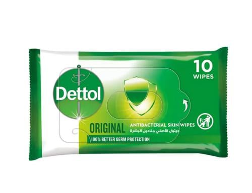 DETTOL WIPES ANTIBACTERIAL ORIGINAL 10 PCS