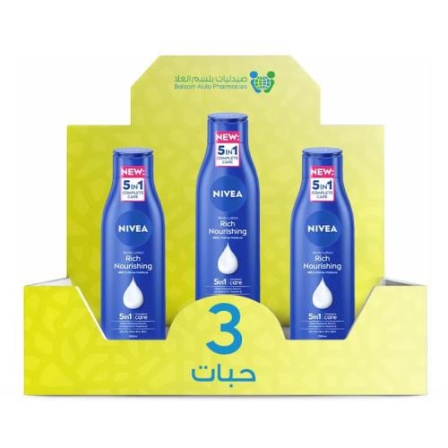 NIVEA Rich Nourishing Body Lotion 400ml *3 Pack | Value Box
