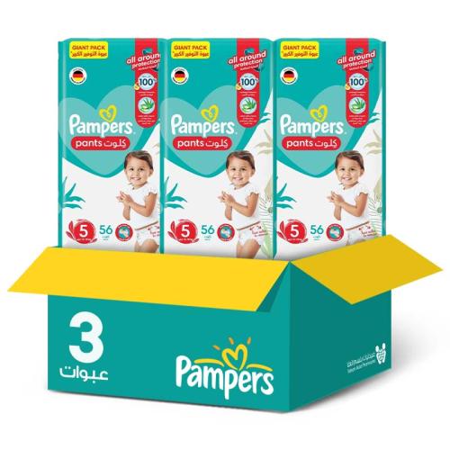 Pampers Baby Diapers Size [5] 56 Pieces * 3 Packs | Savings Box