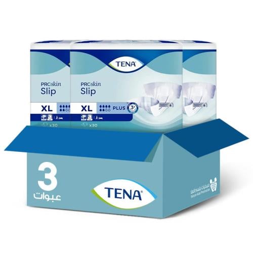 Tena Flex Plus Adult Diapers Extra Large 30 Count * 3 Packs | Savings Box