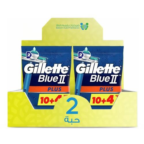 Gillette Men's Razors Blue 2 Pack 10+4 *2 Pieces | Value Box