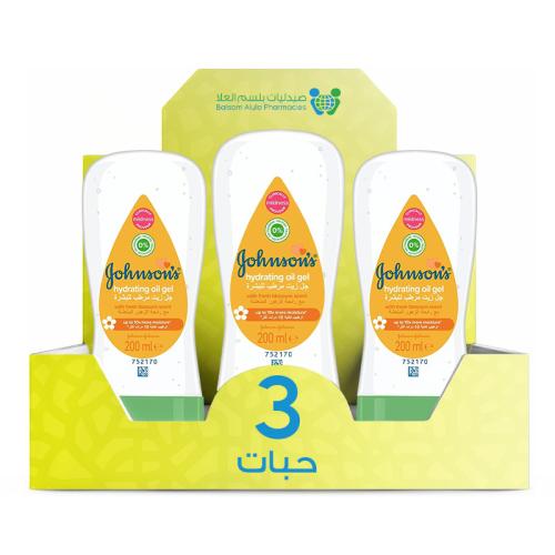 Johnson's Baby Oil Moisturizing Gel for Babies with Fresh Flowers 200ml *3 Pack | Value Box