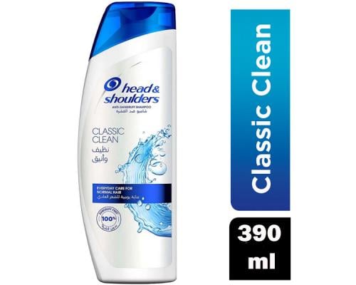 HEAD & SHOULDERS HAIR SHAMPOO CLASSIC CLEAN 390 ML