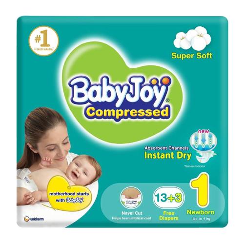 Baby Joy Baby Diapers Size 1, 16 pieces