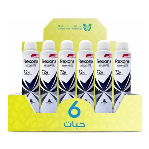 Rexona Advanced Protection Invisible Deodorant Spray (Imported) 200ml * 6 Pack | Value Box