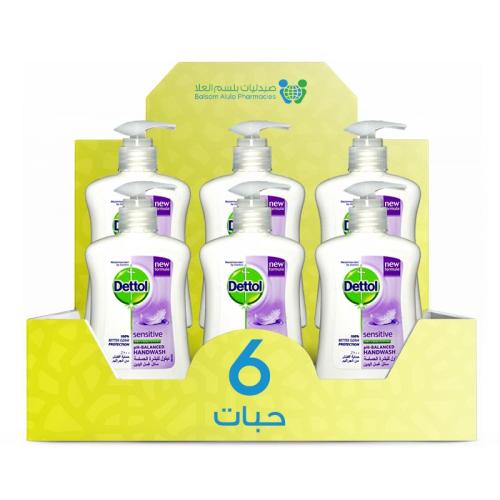 Dettol Hand Wash Sensitive 200ml * 6 tablets | Value Box