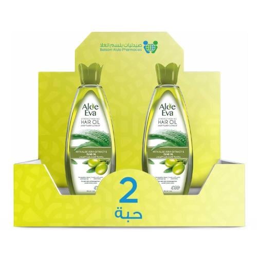 Aloe Eva Hair Oil with Aloe Vera and Olive Oil 300ml *2 Bottles | Value Box