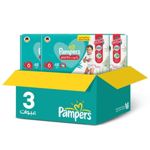 Pampers Baby Diapers Cloth Size [6] 48 Pieces * 3 Packs | Savings Box