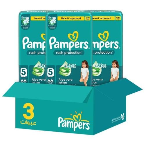 Pampers Mega Baby Diapers Size 5 66 Count*3 Packs | Savings Box