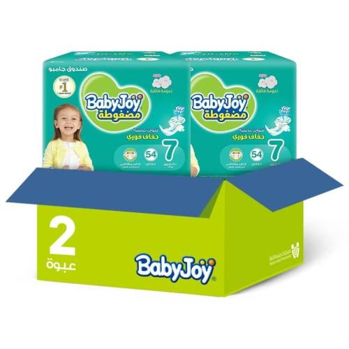 Baby Joy Diapers Box Size [7] 54 Pieces | Twin Pack