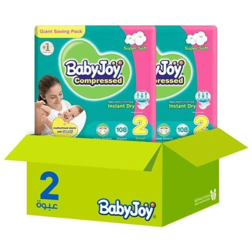 Baby Joy Diapers Value Pack Size [2] 108 Pieces * 2 Packs | Value Box