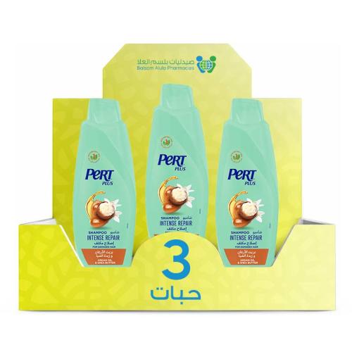 Pert Plus Intensive Repair Shampoo with Argan Oil and Shea Butter 600ml *3 Pack | Value Box