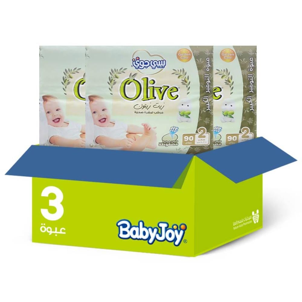 Baby Joy Olive 2 Diapers, 90 count * 3 counts | Value Box