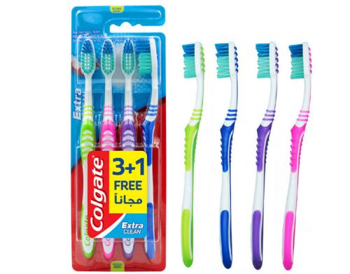 COLGATE TOOTHBRUSH EXTRA CLEAN MEDIUM 3+1