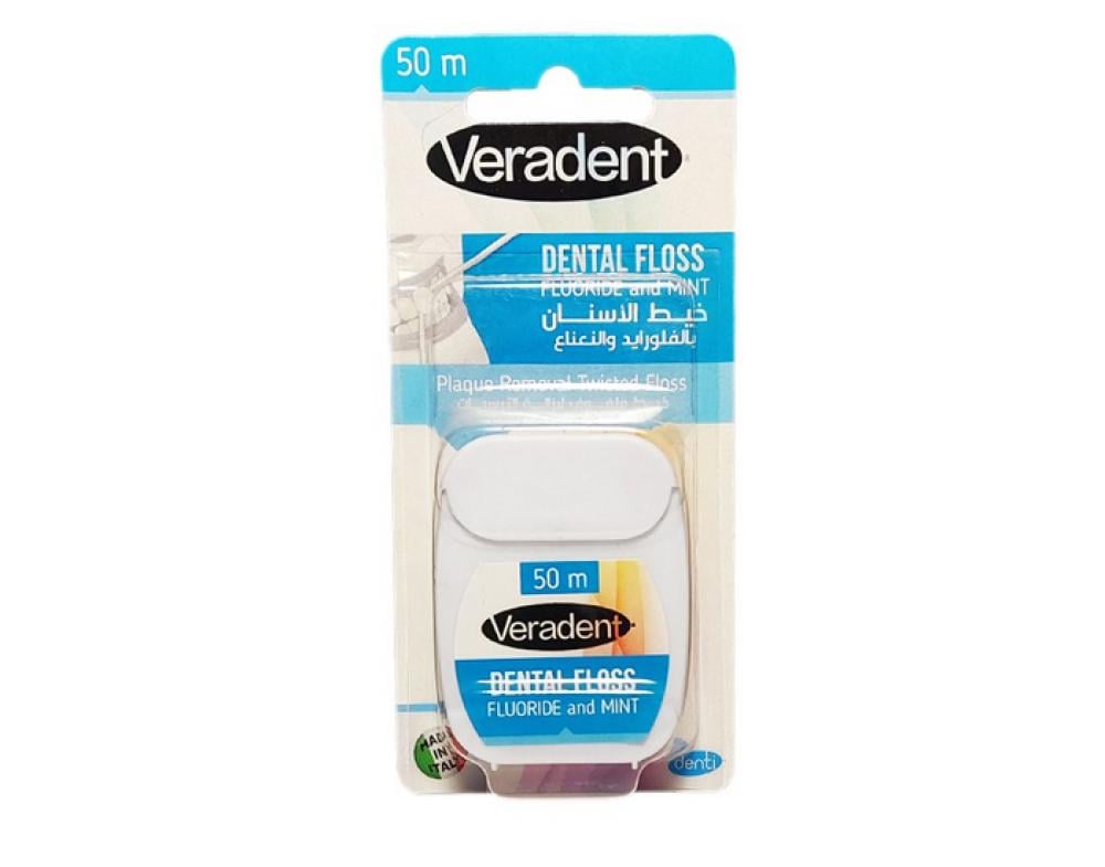 VERADENT DENTAL FLOSS FLUORIDE AND MINT 50 M