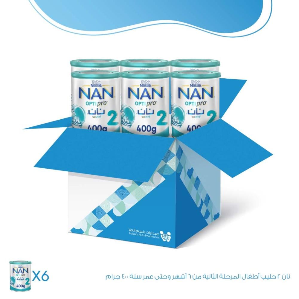 كرتون نان 2 حليب أطفال - 6×400 جم | عبوة التوفير