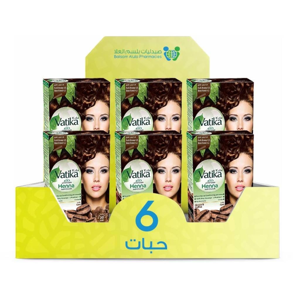 Vatika Dark Brown Henna Hair 4.5 * 6 Pieces | Value Box