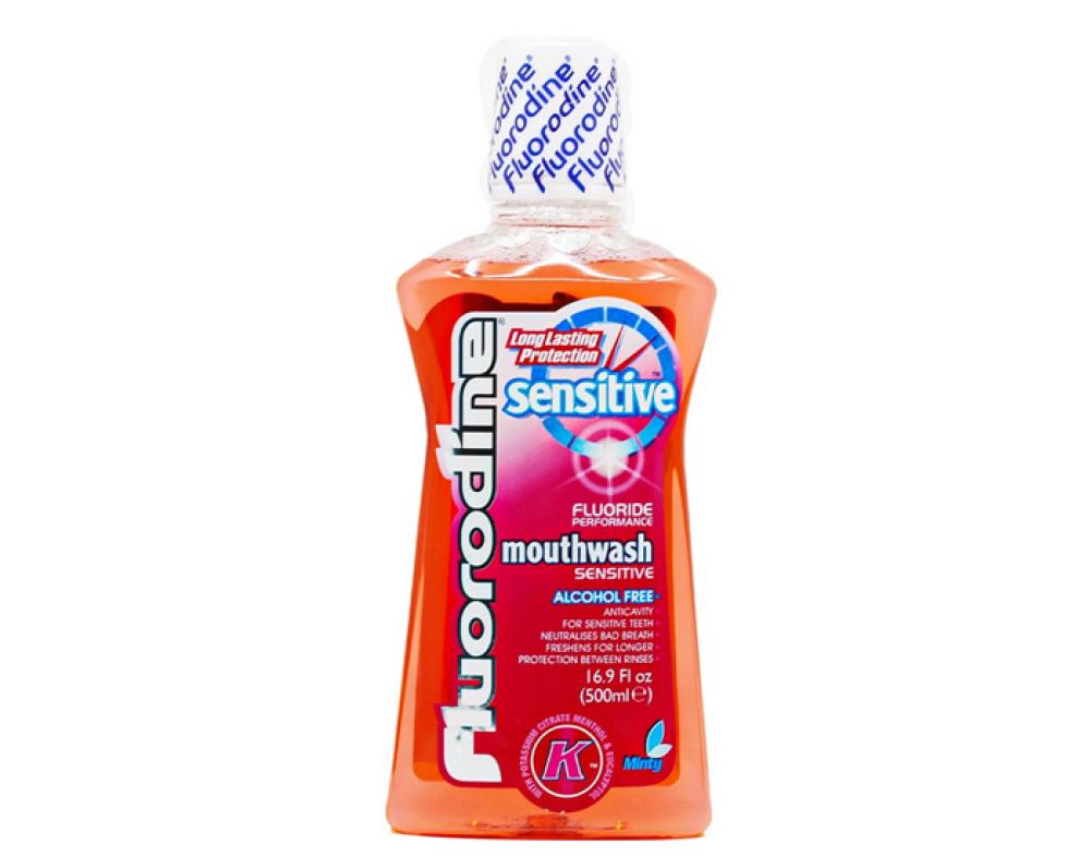 FLUORODINE MOUTH WASH SENSITIVE 500ML RED
