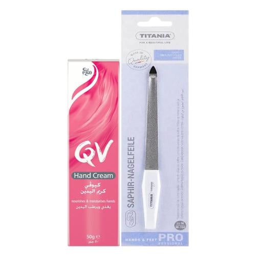 S.O Q V HAND CREAM+TITANIA NAIL FILE 1040/6