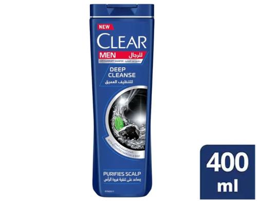 CLEAR HAIR SHAMPOO MEN DEEP CLEANSE ACTIVATED CHARCOAL AND MINT 400 ML