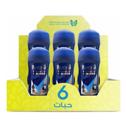 Rexona Advanced Protect Cobalt Dry Men's Deodorant Stick, Imported, 70g * 6 Sticks | Value Box