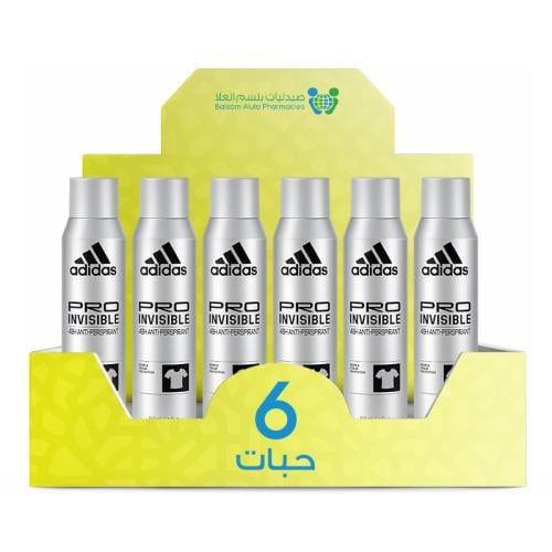 Adidas Pro Invisible Deodorant Spray 150ml *6 Pack | Value Box