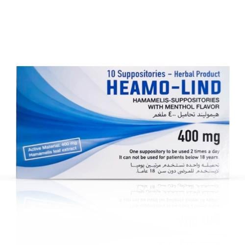 Hemolind suppositories for the treatment of hemorrhoids 400mg