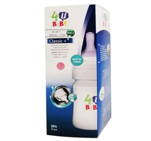 4U BABY FEEDING BOTTLE PLASTIC CLASSIC 330 ML