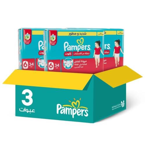 Pampers Baby Dry Diapers Jumbo Pack [6] 34 Count * 3 Packs | Savings Box