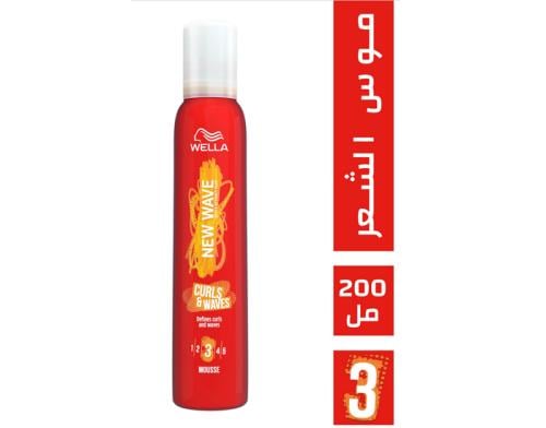 NEW WAVE HAIR MOUSSE HEAT PROTECT CURLS WAVES 3 200 ML