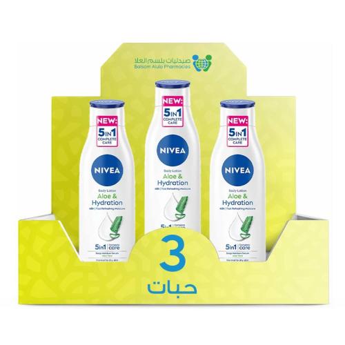 NIVEA Aloe Hydration Body Lotion with Aloe Vera 250ml *3 Pack | Value Box