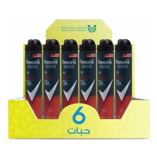 Rexona Advanced Protection Antibacterial Deodorant Spray (Imported) 200ml * 6 Pack | Value Box