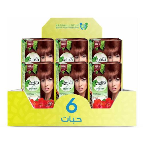 Vatika Burgundy Hair Henna 3.6 * 6 Pieces | Value Box