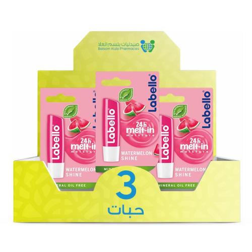 Labello Lip Balm Watermelon Pink Shine 85235 *3 Pack | Value Box