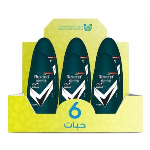 Rexona Advanced Protection Invisible Roll-On Deodorant for Men 50ml *6 Pack | Value Box