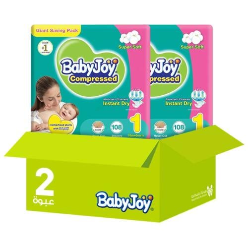Baby Joy Diapers Value Pack Size [1] 108 Pieces * 2 Packs | Value Box