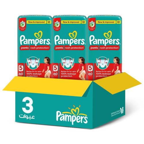 Pampers Baby Diapers Size [5] 60 Pieces * 3 Packs | Savings Box