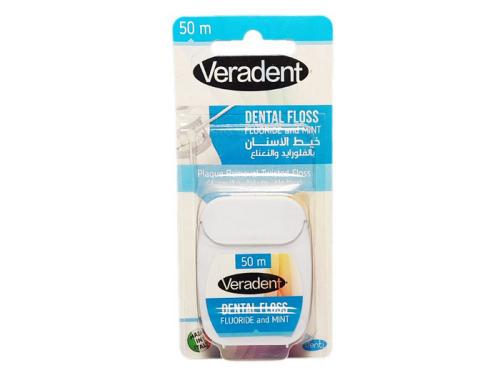VERADENT DENTAL FLOSS FLUORIDE AND MINT 50 M