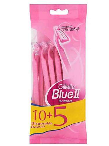 GILLETTE RAZOR WOMEN BLUE 2 PINK 10 + 5 PCS