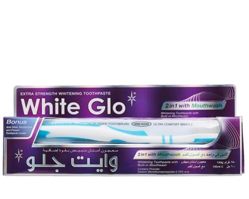 WHITE GLO TOOTHPASTE 2*1 WITH MOUTHWASH 100 ML