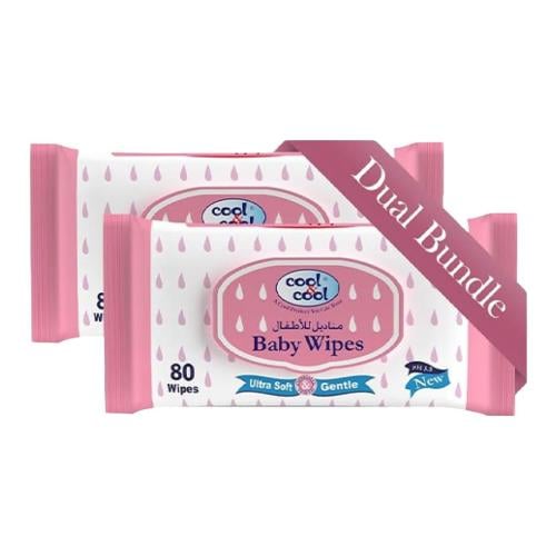 Cool & Cool Baby Wipes 80 Wipes * 2 Pack Special Offer